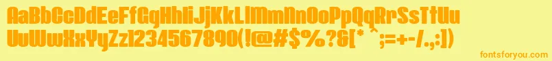 Class 357 Regular-Schriftart – Orangefarbene Schriften auf gelbem Hintergrund