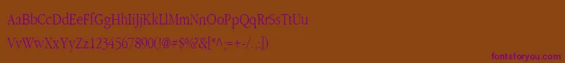 フォントCLASSIC – 紫色のフォント、茶色の背景
