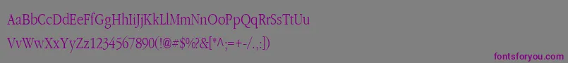 フォントCLASSIC – 紫色のフォント、灰色の背景