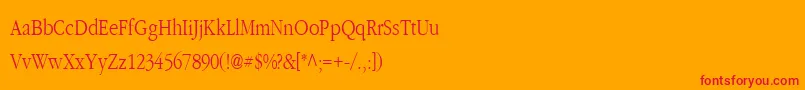 CLASSIC Font – Red Fonts on Orange Background
