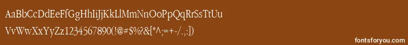 Шрифт CLASSIC – белые шрифты на коричневом фоне