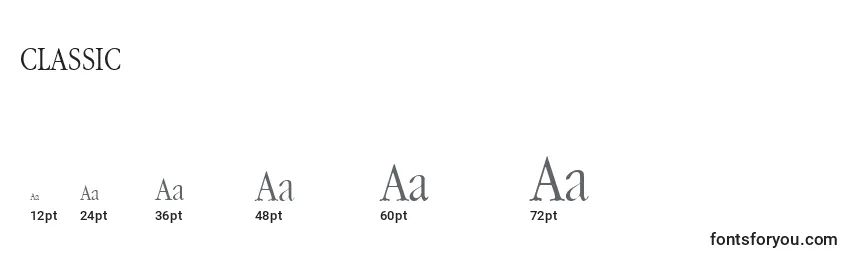 CLASSIC (123536) Font Sizes