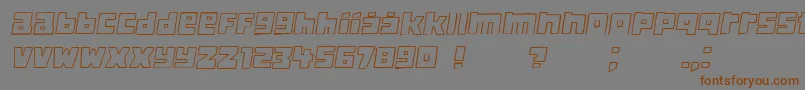 フォントClassica Italic – 茶色の文字が灰色の背景にあります。