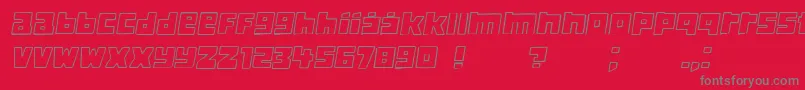 Fonte Classica Italic – fontes cinzas em um fundo vermelho
