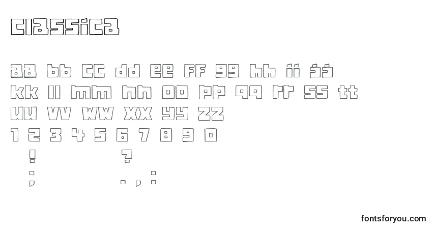 Schriftart Classica (123538) – Alphabet, Zahlen, spezielle Symbole