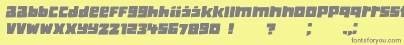 フォントClassicaBook Italic – 黄色の背景に灰色の文字