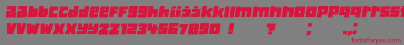 ClassicaBook Italic-fontti – punaiset fontit harmaalla taustalla