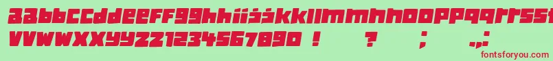 Fonte ClassicaBook Italic – fontes vermelhas em um fundo verde