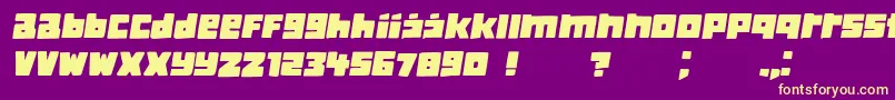 フォントClassicaBook Italic – 紫の背景に黄色のフォント