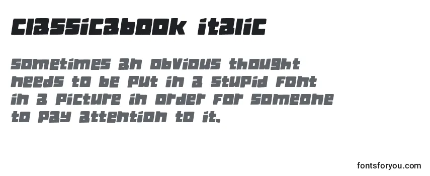 フォントClassicaBook Italic