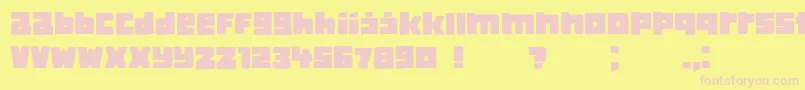 Fonte ClassicaBook – fontes rosa em um fundo amarelo