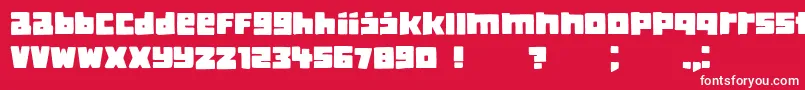 フォントClassicaBook – 赤い背景に白い文字