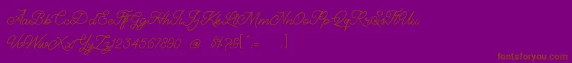 Classical-Schriftart – Braune Schriften auf violettem Hintergrund