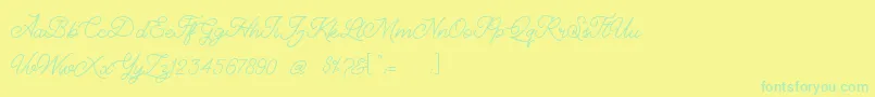 Classical Font – Green Fonts on Yellow Background