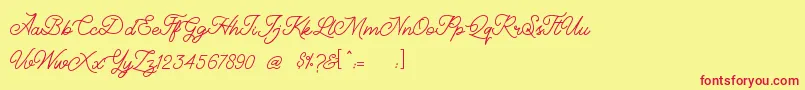 Classical Font – Red Fonts on Yellow Background