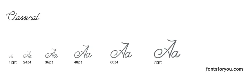 Classical Font Sizes