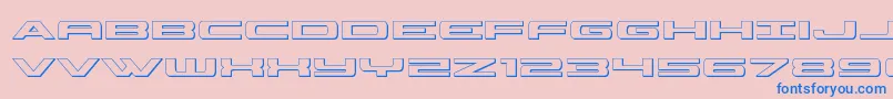 classiccobra3d-Schriftart – Blaue Schriften auf rosa Hintergrund