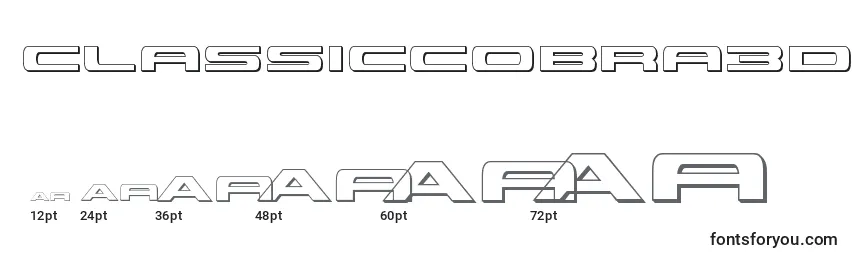 Размеры шрифта Classiccobra3d (123543)