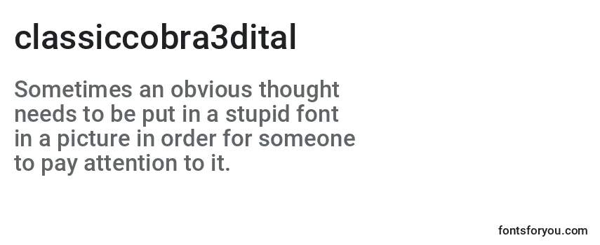 Шрифт Classiccobra3dital (123544)