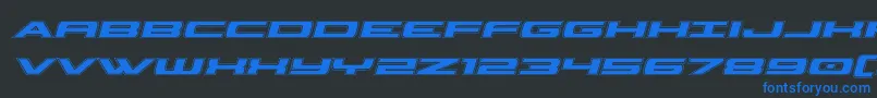 classiccobraacadital-Schriftart – Blaue Schriften auf schwarzem Hintergrund