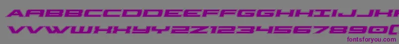 フォントclassiccobraacadital – 紫色のフォント、灰色の背景