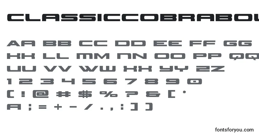Шрифт Classiccobrabold (123547) – алфавит, цифры, специальные символы