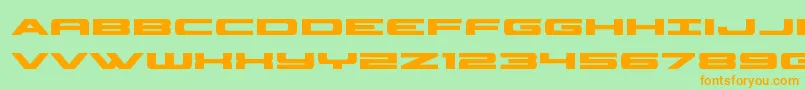 classiccobrabold-Schriftart – Orangefarbene Schriften auf grünem Hintergrund