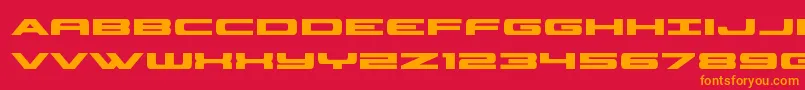 Czcionka classiccobrabold – pomarańczowe czcionki na czerwonym tle