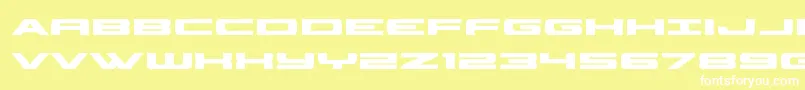 classiccobrabold-Schriftart – Weiße Schriften auf gelbem Hintergrund