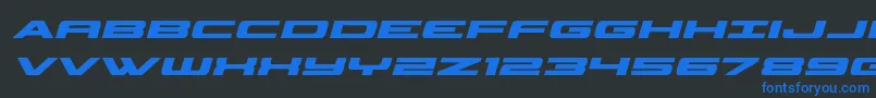 classiccobraboldital Font – Blue Fonts on Black Background