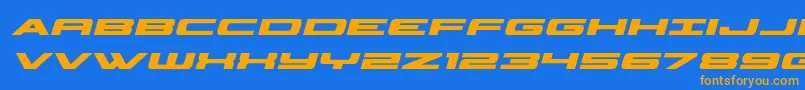 classiccobraboldital Font – Orange Fonts on Blue Background