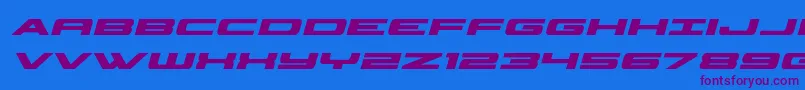 classiccobraboldital Font – Purple Fonts on Blue Background
