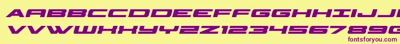 classiccobraboldital Font – Purple Fonts on Yellow Background