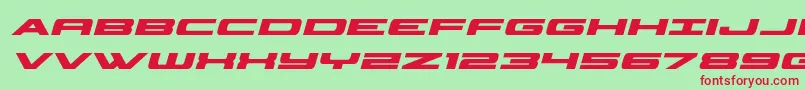 classiccobraboldital Font – Red Fonts on Green Background