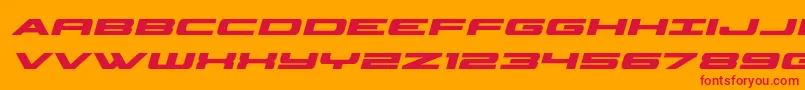 Fonte classiccobraboldital – fontes vermelhas em um fundo laranja