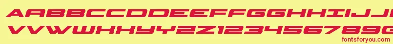 classiccobraboldital Font – Red Fonts on Yellow Background