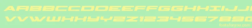 classiccobraboldital Font – Yellow Fonts on Green Background