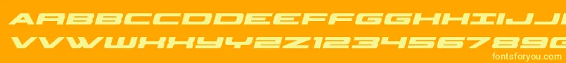 classiccobraboldital-Schriftart – Gelbe Schriften auf orangefarbenem Hintergrund