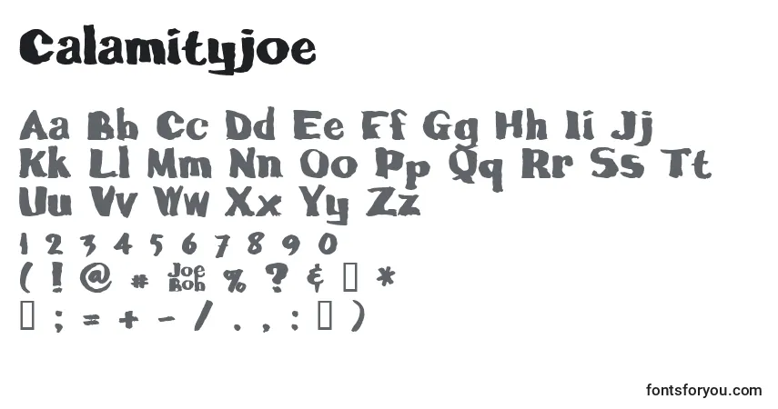 Czcionka Calamityjoe – alfabet, cyfry, specjalne znaki