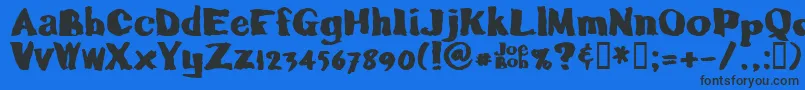 Calamityjoe Font – Black Fonts on Blue Background