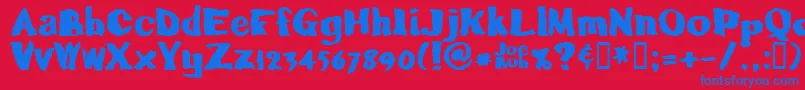 Calamityjoe Font – Blue Fonts on Red Background