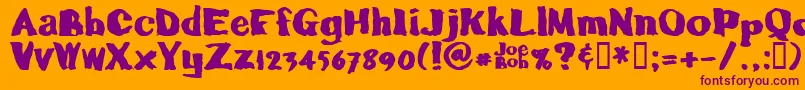 Calamityjoe Font – Purple Fonts on Orange Background