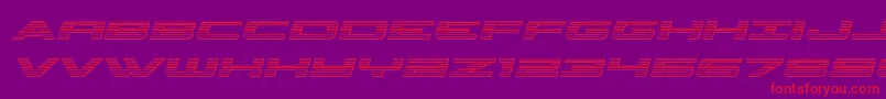 classiccobrachromeital-Schriftart – Rote Schriften auf violettem Hintergrund