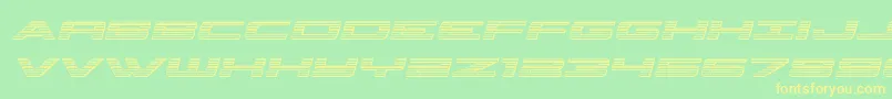 classiccobrachromeital Font – Yellow Fonts on Green Background