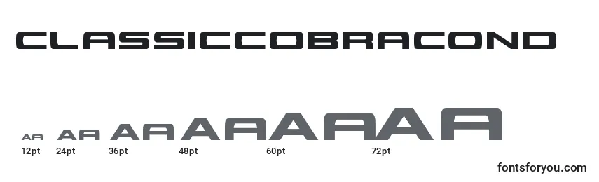 Размеры шрифта Classiccobracond (123551)