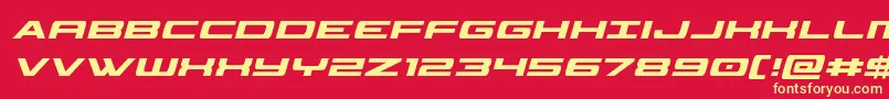 classiccobracondital Font – Yellow Fonts on Red Background