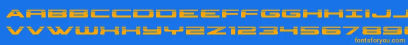 Czcionka classiccobrahalf – pomarańczowe czcionki na niebieskim tle