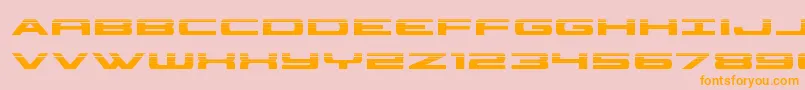 フォントclassiccobrahalf – オレンジの文字がピンクの背景にあります。