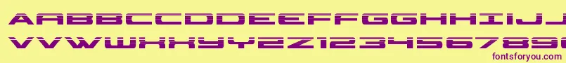 classiccobrahalf-fontti – violetit fontit keltaisella taustalla
