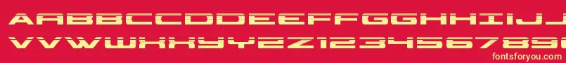 フォントclassiccobrahalf – 黄色の文字、赤い背景